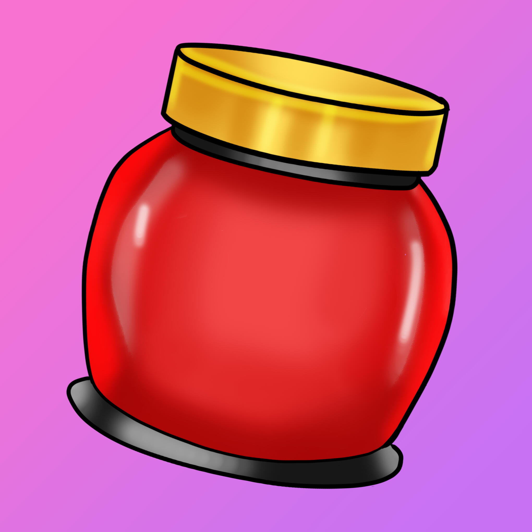 Jam jar with pink background
